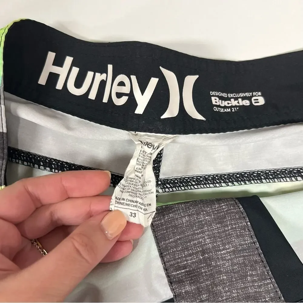 Hurley | Blue Green Checkered Plaid Boardshorts